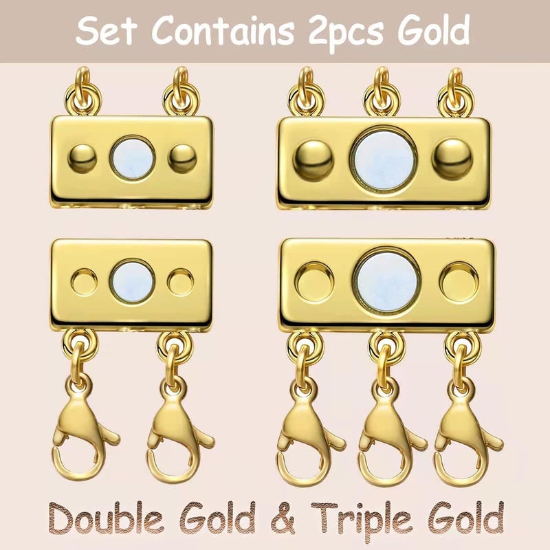OHINGLT Necklace Layering Clasps Magnetic Slide Lock Clasp Necklace Connector Multi Strands Slide Tube Clasps - Image 5